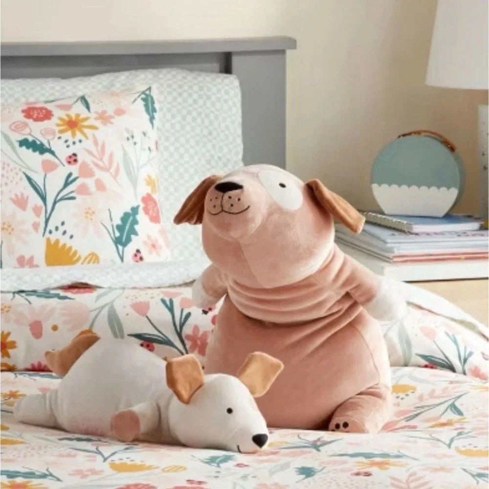 Pillowfort Dog and Baby Weighted Plush Kids' Throw Pillow Brown - Picture 2 of 3